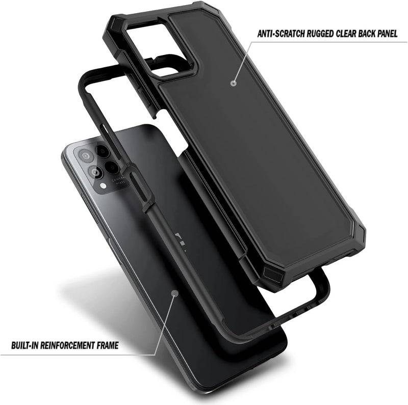 NZND Case for T-Mobile REVVL 6 Pro 5G / REVVL 6X Pro 5G with [Built-in Screen Protector], Full-Body Shockproof Protective Rugged Bumper Cover, Impact Resist Phone Case (Black) - Image 3
